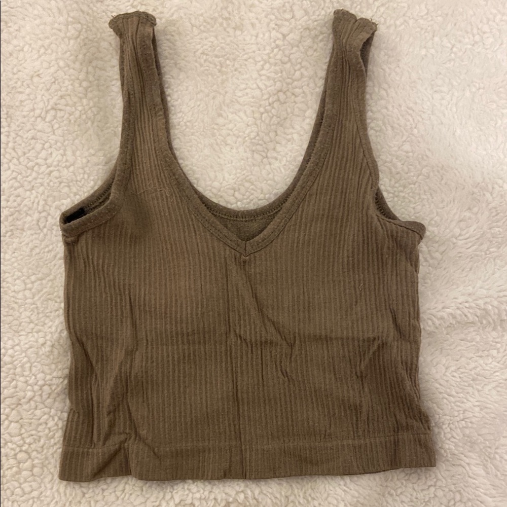 Urban Outfitters Ribbed Brown Tank Top